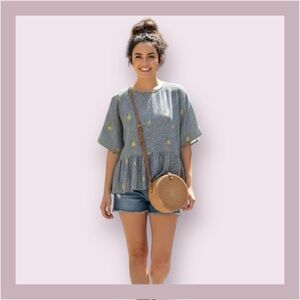 Girl Krazy Gingham Pineapple Peplum Top